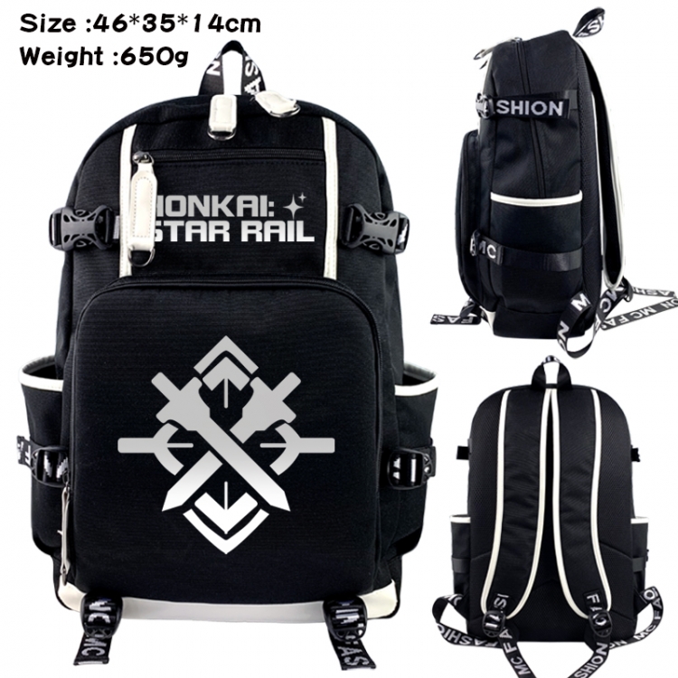 Honkai: Star Data USB backpack Cartoon printed student backpack 46X35X14CM