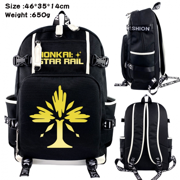 Honkai: Star Data USB backpack Cartoon printed student backpack 46X35X14CM