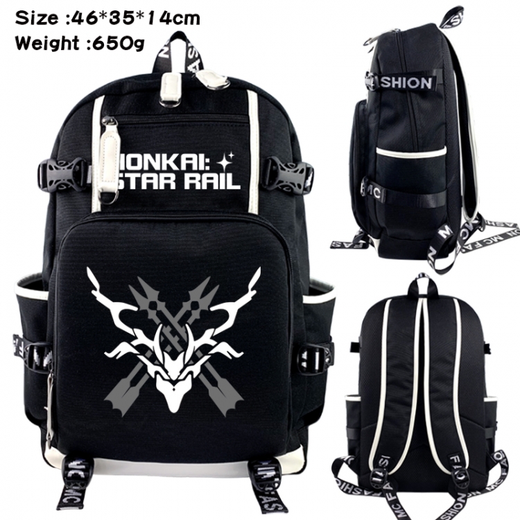 Honkai: Star Data USB backpack Cartoon printed student backpack 46X35X14CM