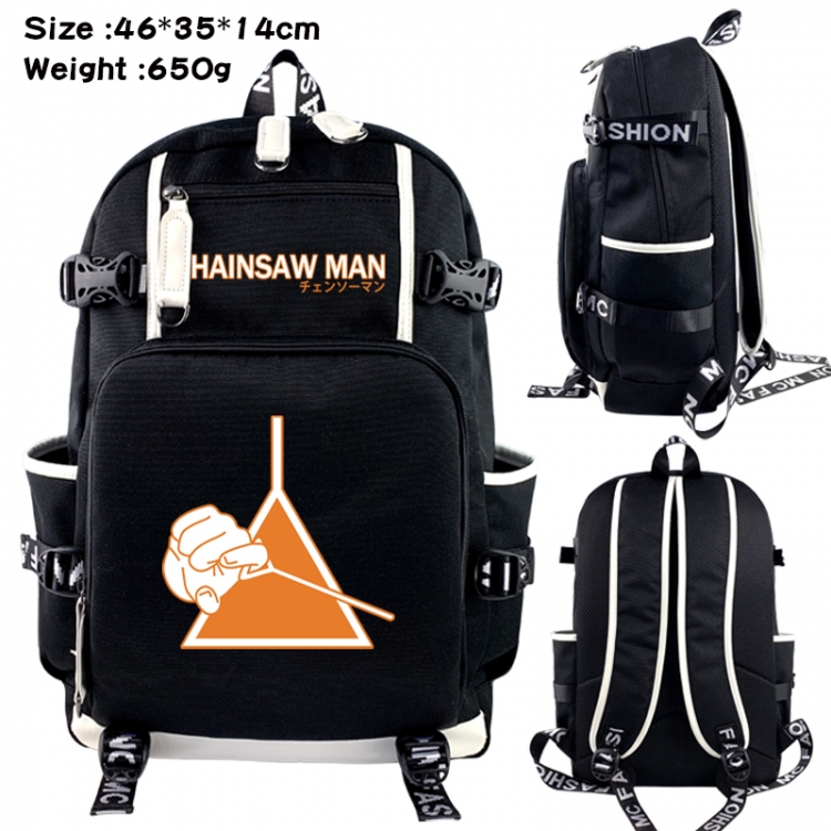 Chainsaw man Data USB backpack Cartoon printed student backpack 46X35X14CM