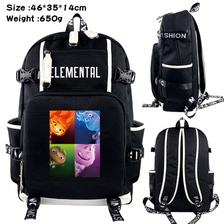 Elemental Data USB backpack Cartoon printed student backpack 46X35X14CM