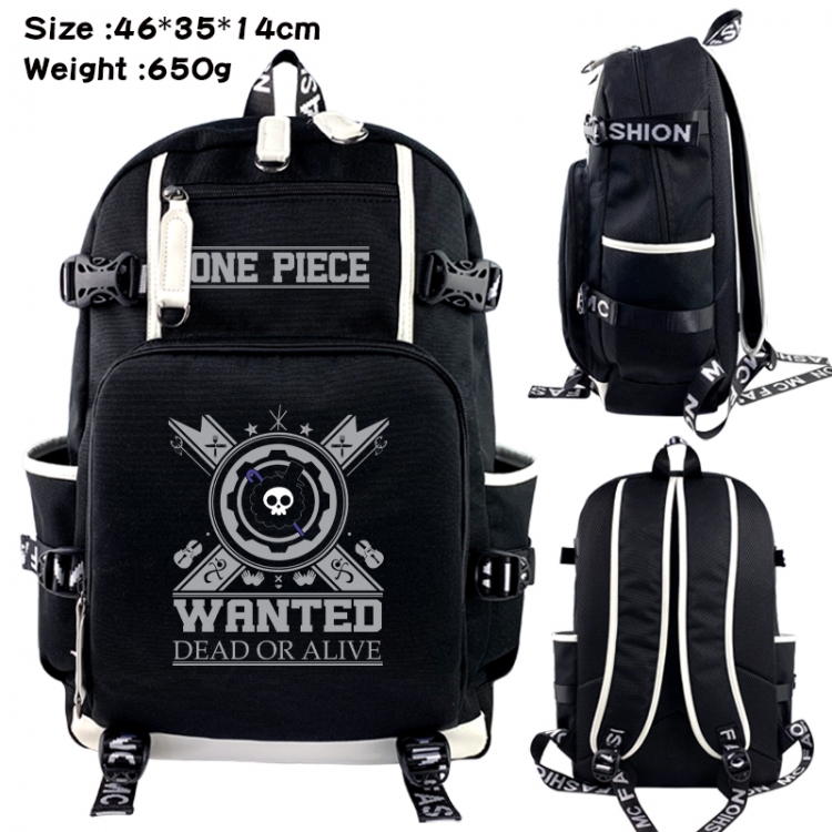 One Piece Data USB backpack Cartoon printed student backpack 46X35X14CM