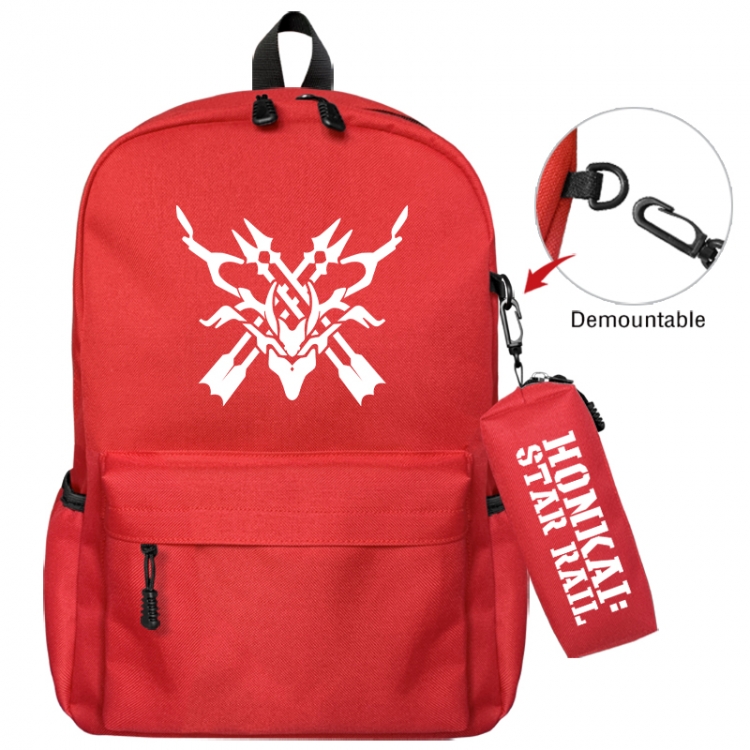 Honkai: Star Animation backpack schoolbag+small pen bag school bag 43X35X12CM