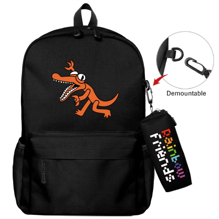 Rainbow Friend Animation backpack schoolbag+small pen bag school bag 43X35X12CM