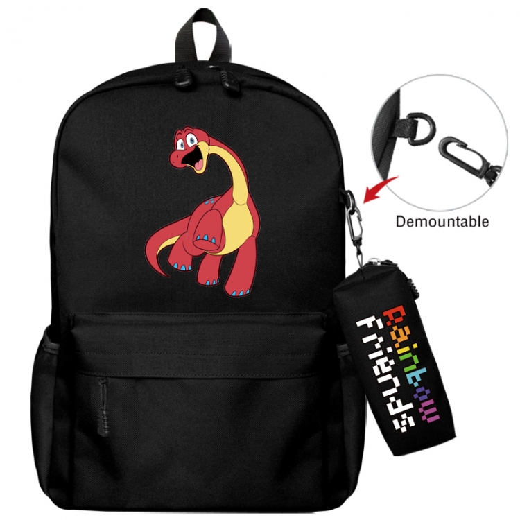 Rainbow Friend Animation backpack schoolbag+small pen bag school bag 43X35X12CM