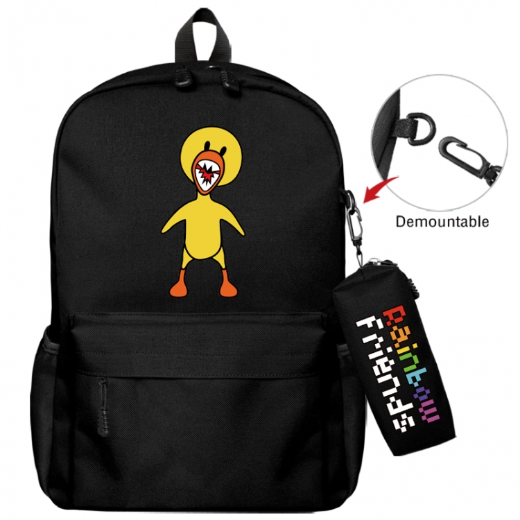 Rainbow Friend Animation backpack schoolbag+small pen bag school bag 43X35X12CM