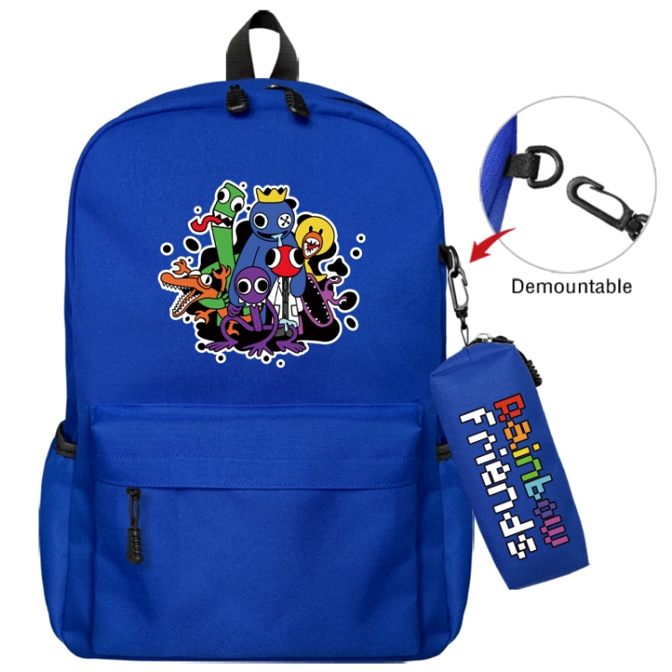 Rainbow Friend Animation backpack schoolbag+small pen bag school bag 43X35X12CM