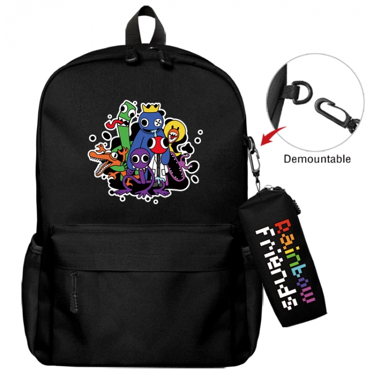 Rainbow Friend Animation backpack schoolbag+small pen bag school bag 43X35X12CM