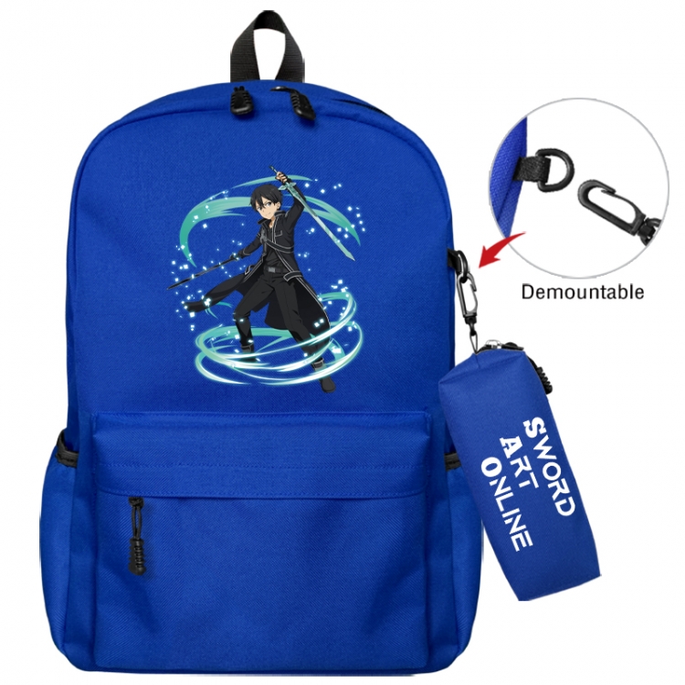 Sword Art Online Animation backpack schoolbag+small pen bag school bag 43X35X12CM