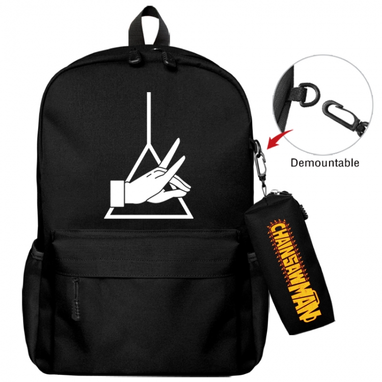 Chainsaw man Animation backpack schoolbag+small pen bag school bag 43X35X12CM