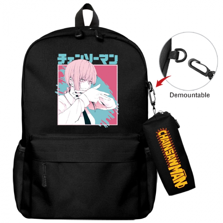 Chainsaw man Animation backpack schoolbag+small pen bag school bag 43X35X12CM