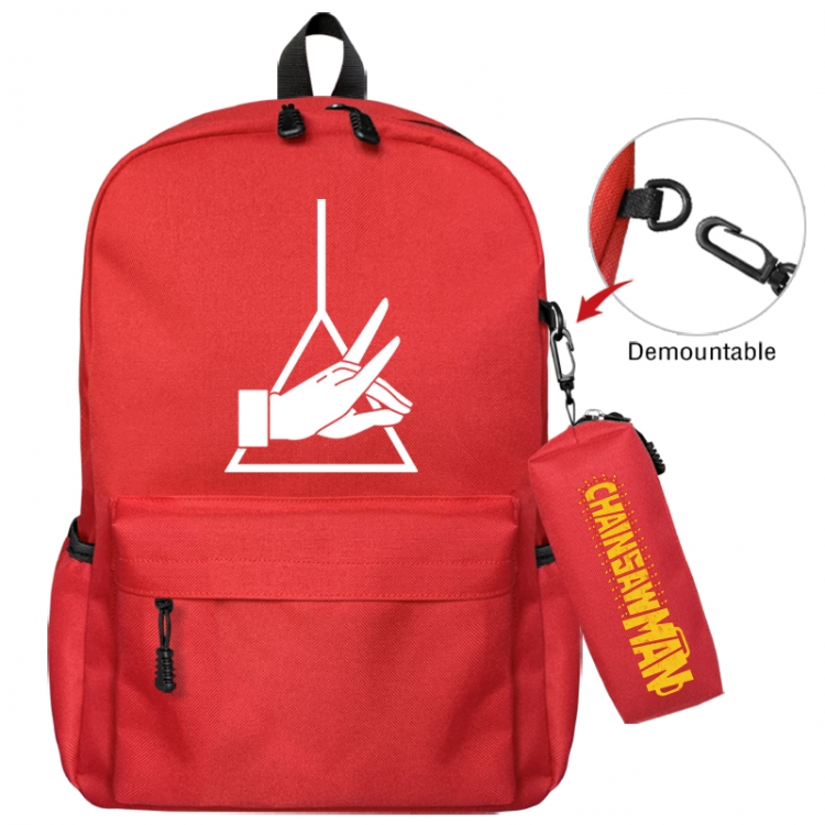 Chainsaw man Animation backpack schoolbag+small pen bag school bag 43X35X12CM