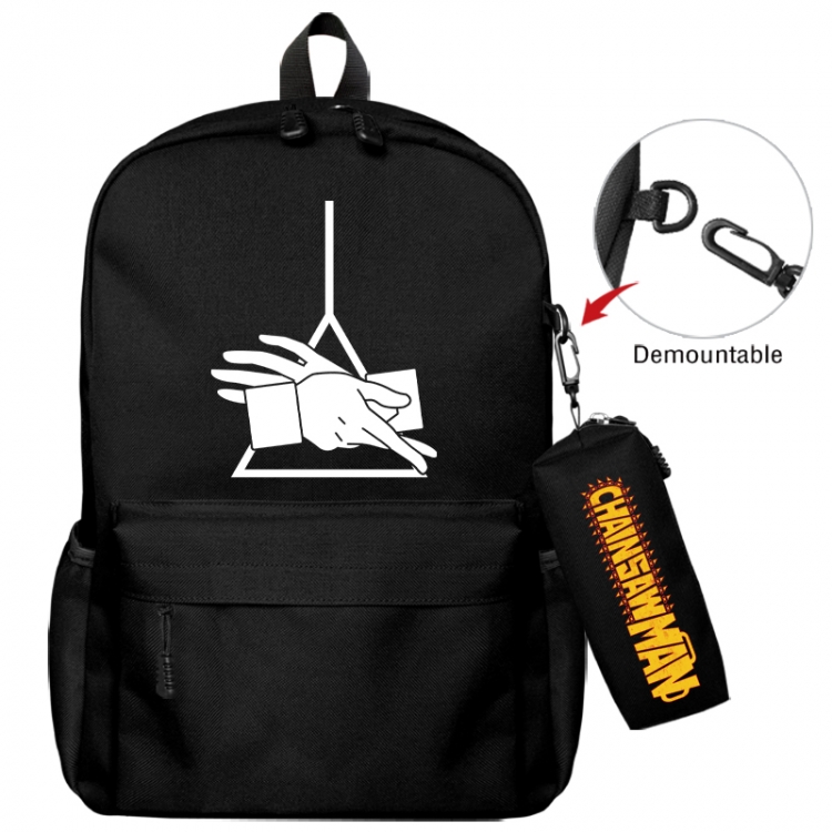 Chainsaw man Animation backpack schoolbag+small pen bag school bag 43X35X12CM