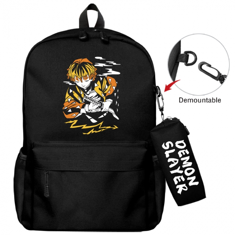 Demon Slayer Kimets Animation backpack schoolbag+small pen bag school bag 43X35X12CM