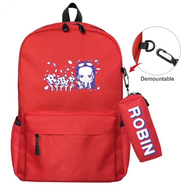 One Piece Animation backpack schoolbag+small pen bag school bag 43X35X12CM