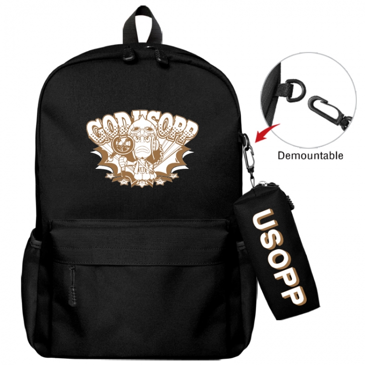 One Piece Animation backpack schoolbag+small pen bag school bag 43X35X12CM