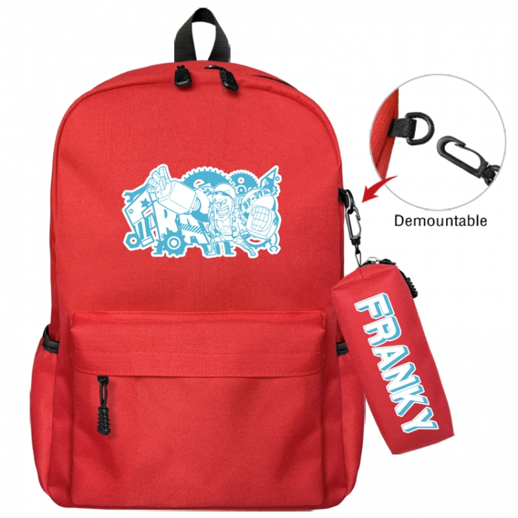 One Piece Animation backpack schoolbag+small pen bag school bag 43X35X12CM