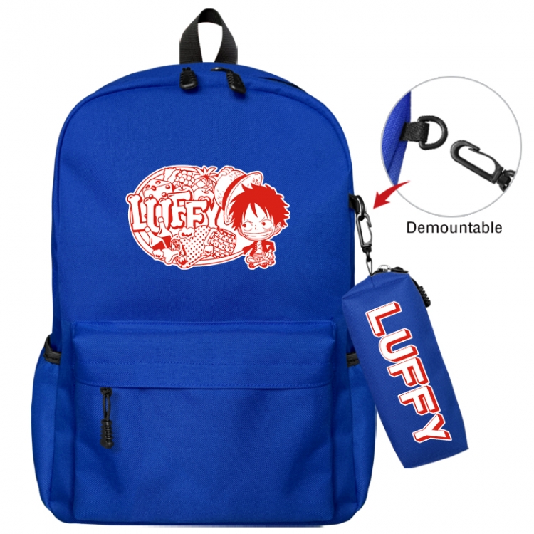 One Piece Animation backpack schoolbag+small pen bag school bag 43X35X12CM