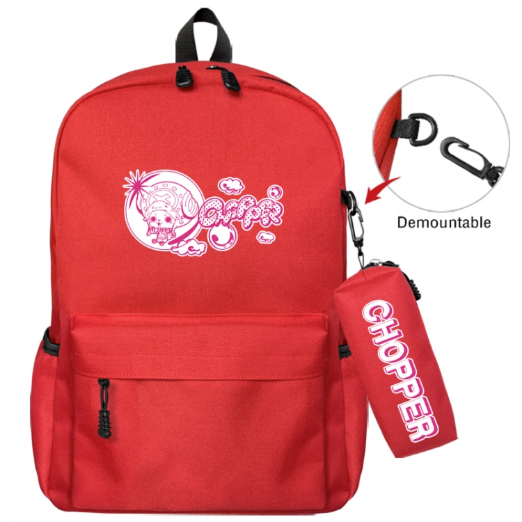 One Piece Animation backpack schoolbag+small pen bag school bag 43X35X12CM