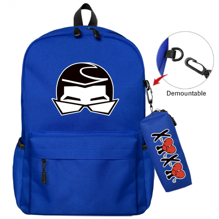 Bad Bunny Animation backpack schoolbag+small pen bag school bag 43X35X12CM