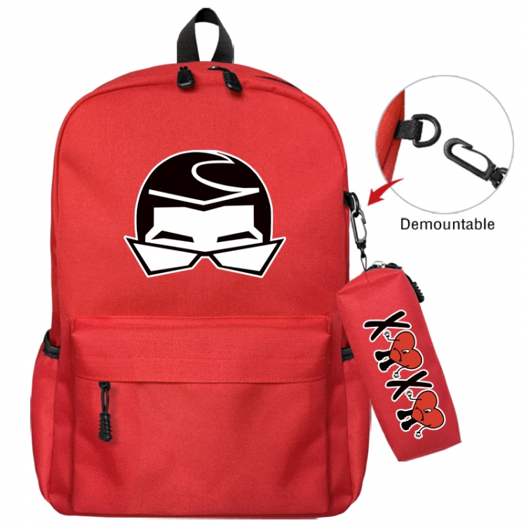 Bad Bunny Animation backpack schoolbag+small pen bag school bag 43X35X12CM