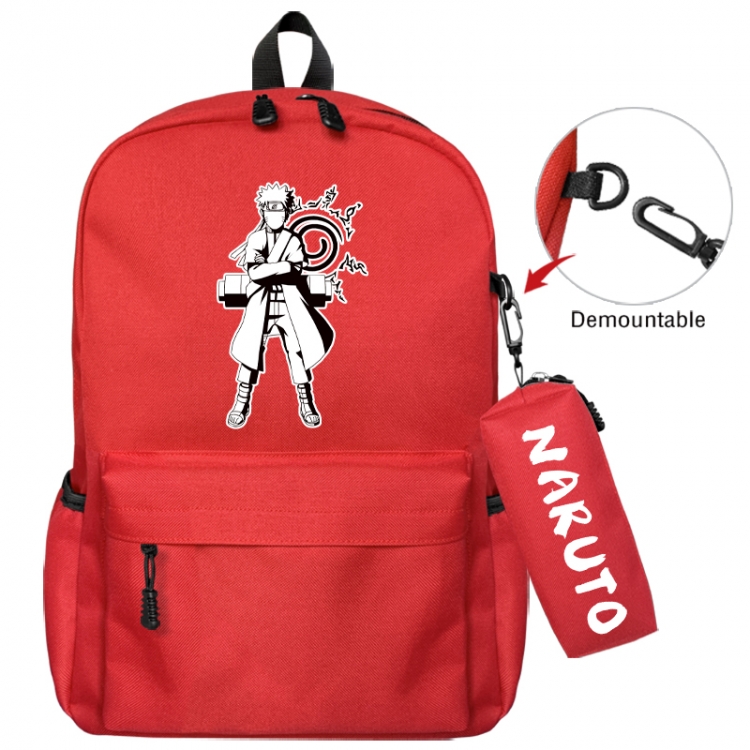 Naruto Animation backpack schoolbag+small pen bag school bag 43X35X12CM