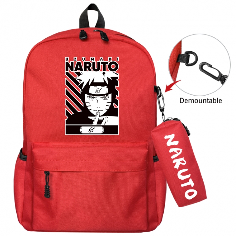 Naruto Animation backpack schoolbag+small pen bag school bag 43X35X12CM