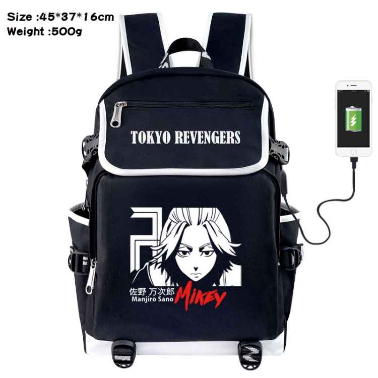 Tokyo Revengers Anime Flip Data Cable USB Backpack School Bag 45X37X16CM