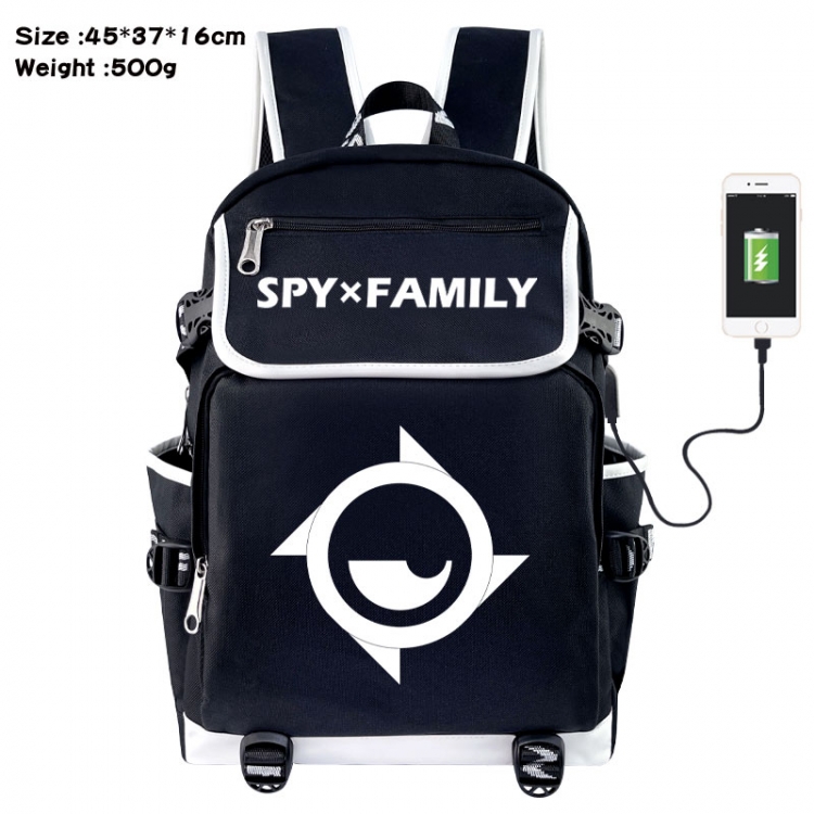 SPY×FAMILY Anime Flip Data Cable USB Backpack School Bag 45X37X16CM