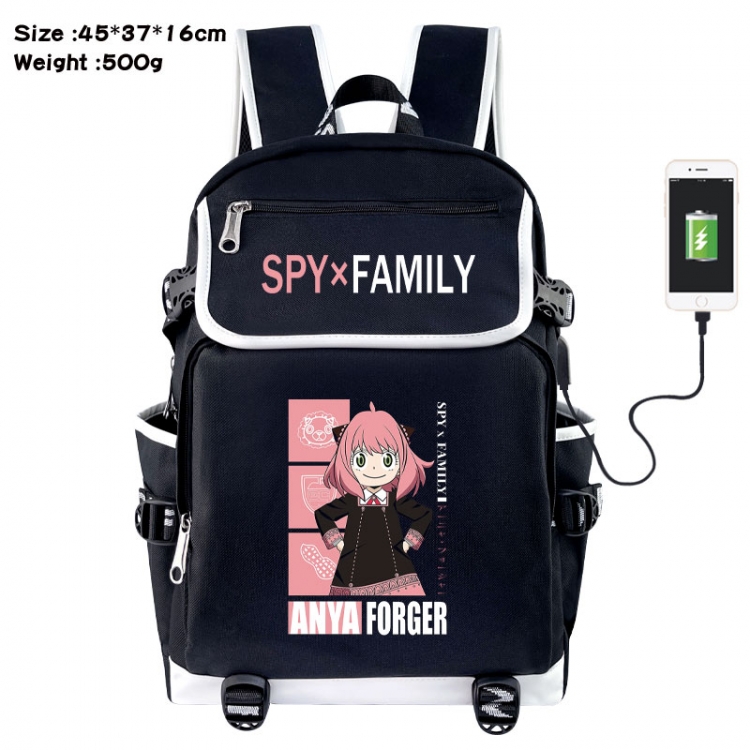 SPY×FAMILY Anime Flip Data Cable USB Backpack School Bag 45X37X16CM