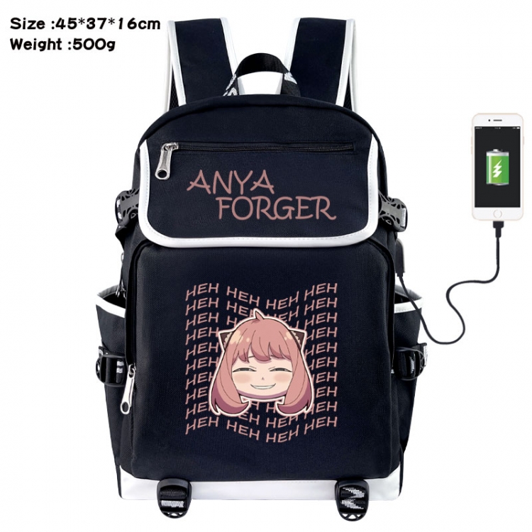 SPY×FAMILY Anime Flip Data Cable USB Backpack School Bag 45X37X16CM