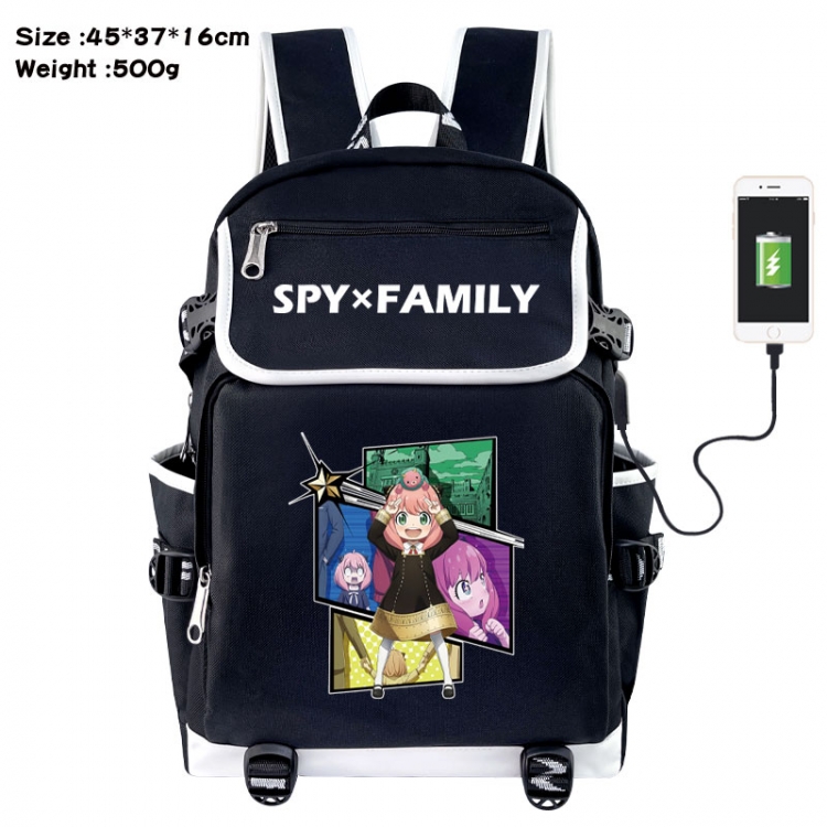 SPY×FAMILY Anime Flip Data Cable USB Backpack School Bag 45X37X16CM