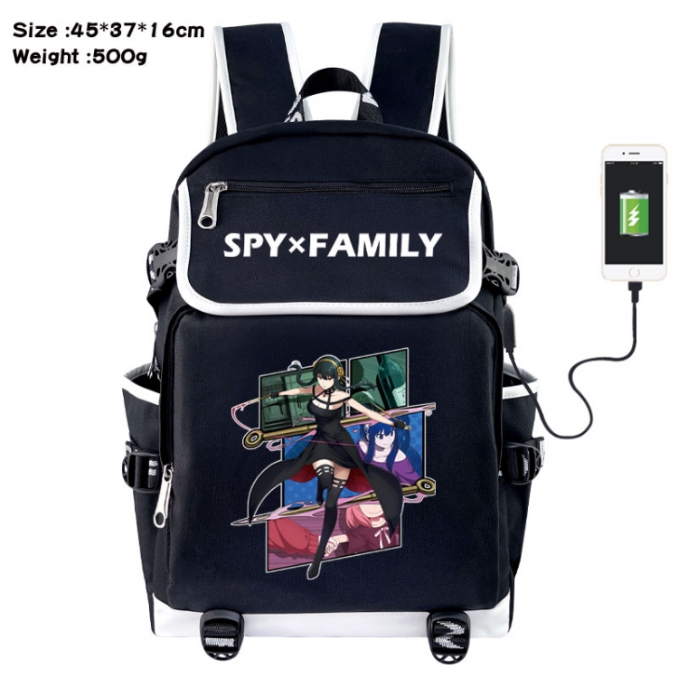 SPY×FAMILY Anime Flip Data Cable USB Backpack School Bag 45X37X16CM