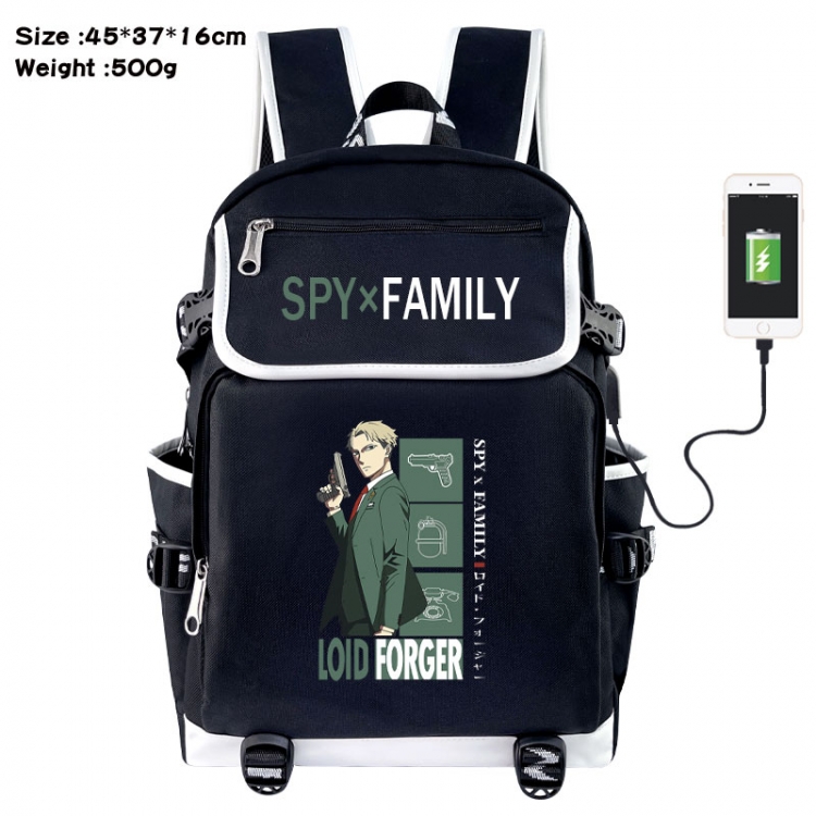 SPY×FAMILY Anime Flip Data Cable USB Backpack School Bag 45X37X16CM