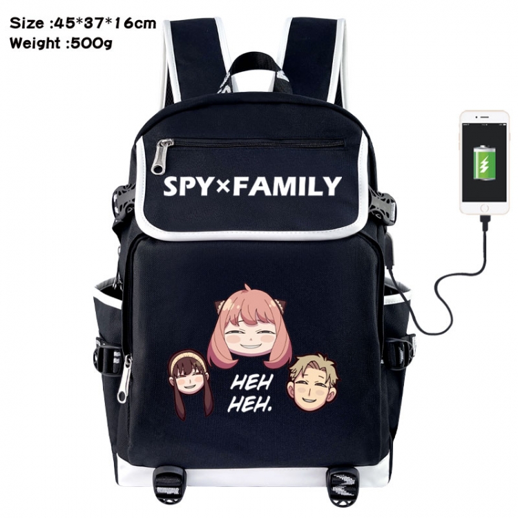 SPY×FAMILY Anime Flip Data Cable USB Backpack School Bag 45X37X16CM