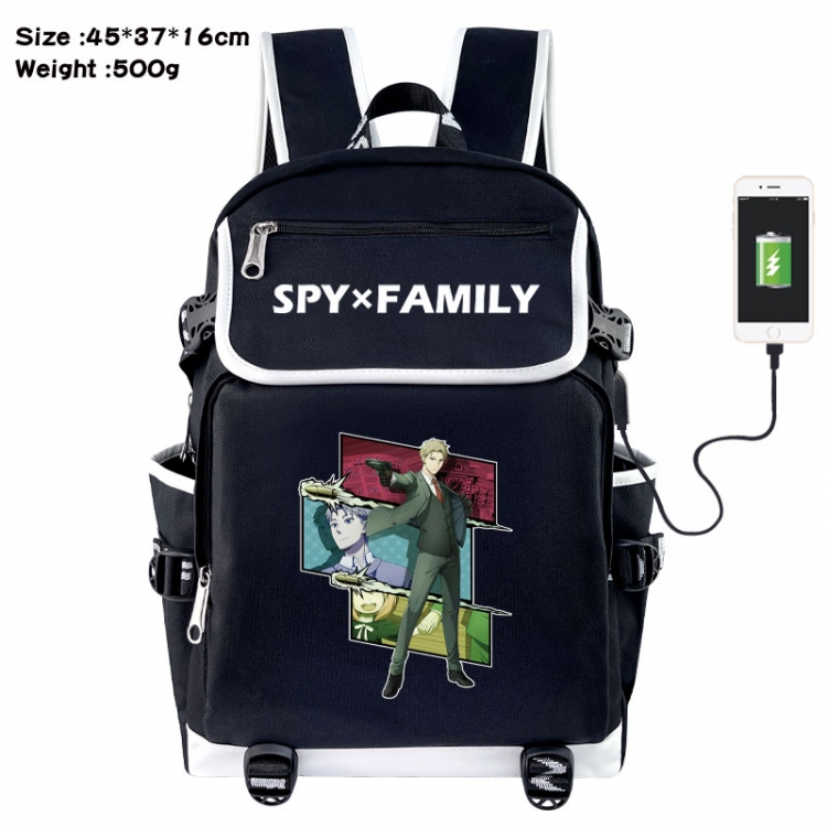 SPY×FAMILY Anime Flip Data Cable USB Backpack School Bag 45X37X16CM