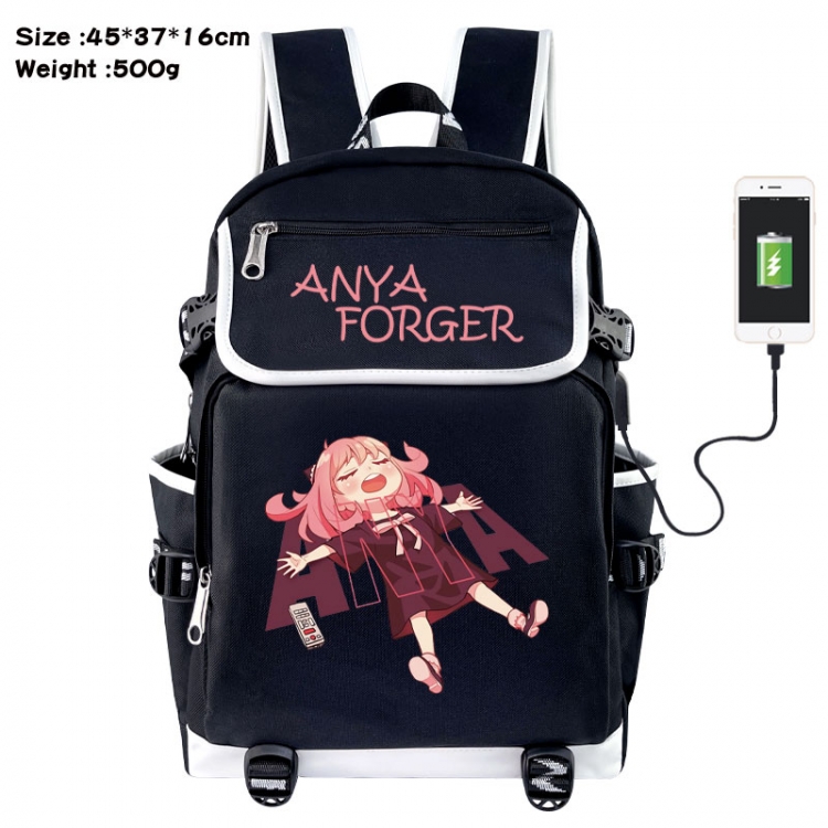 SPY×FAMILY Anime Flip Data Cable USB Backpack School Bag 45X37X16CM