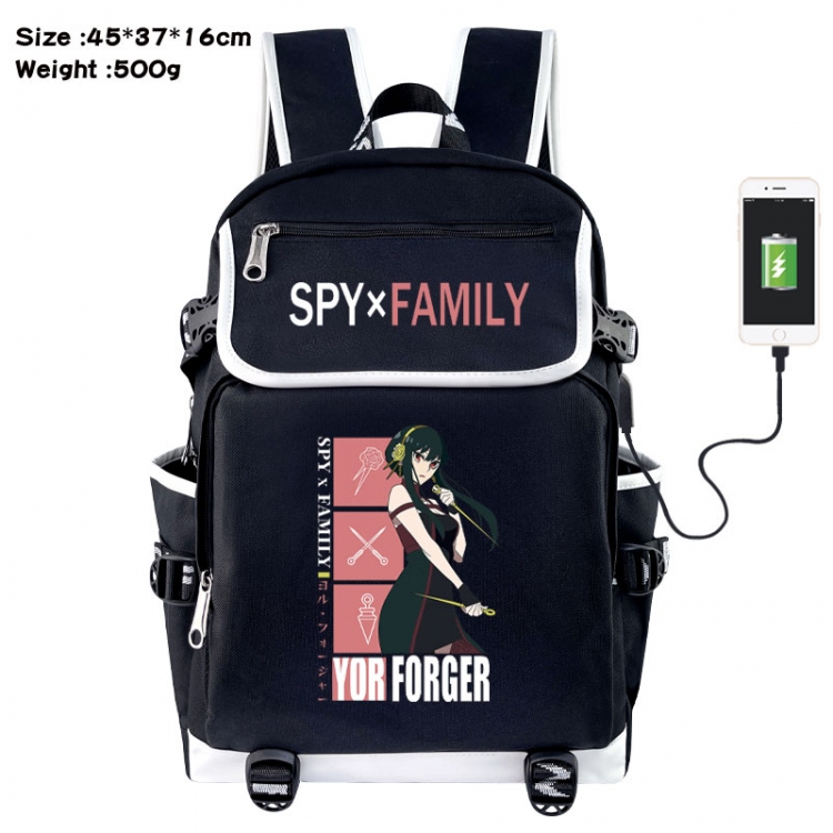 SPY×FAMILY Anime Flip Data Cable USB Backpack School Bag 45X37X16CM