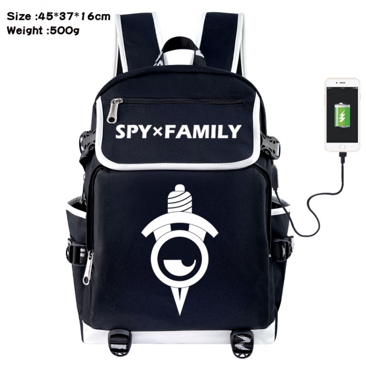 SPY×FAMILY Anime Flip Data Cable USB Backpack School Bag 45X37X16CM