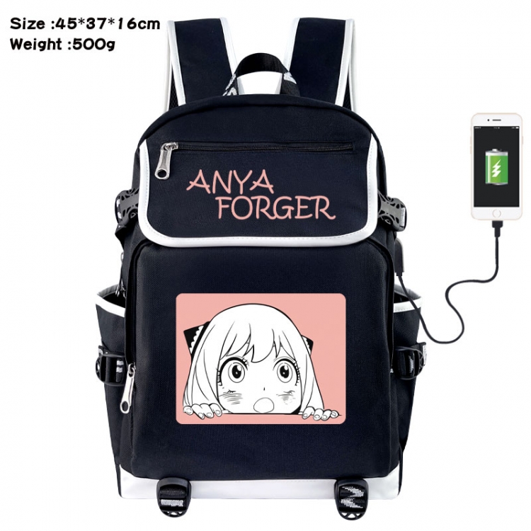 SPY×FAMILY Anime Flip Data Cable USB Backpack School Bag 45X37X16CM