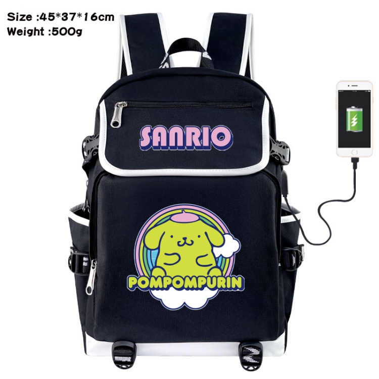 Sanrio Anime Flip Data Cable USB Backpack School Bag 45X37X16CM