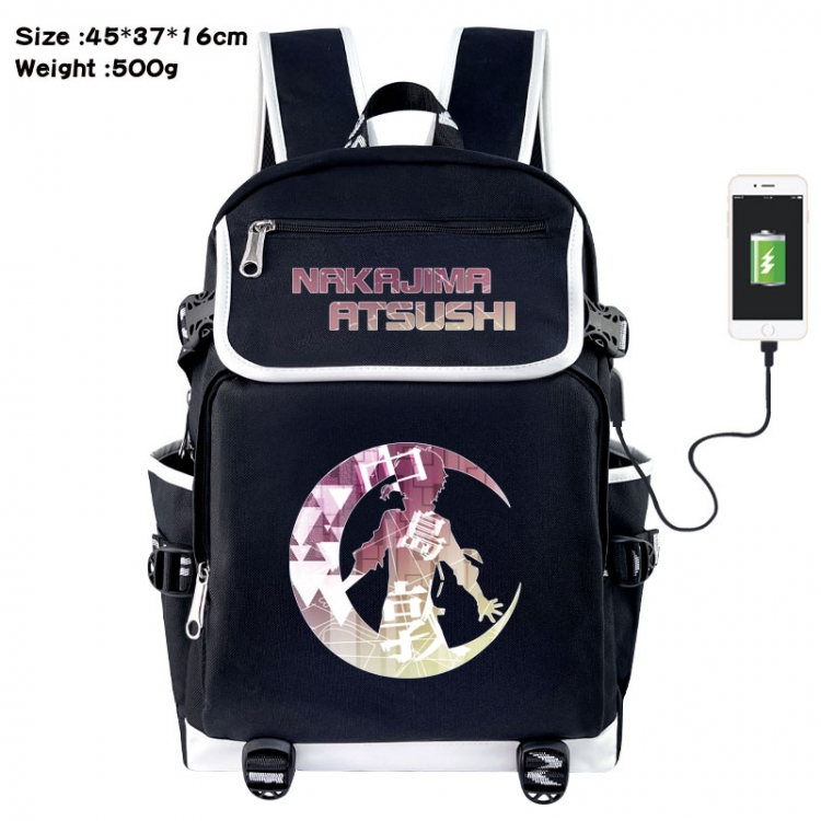 Bungo Stray Dogs Anime Flip Data Cable USB Backpack School Bag 45X37X16CM