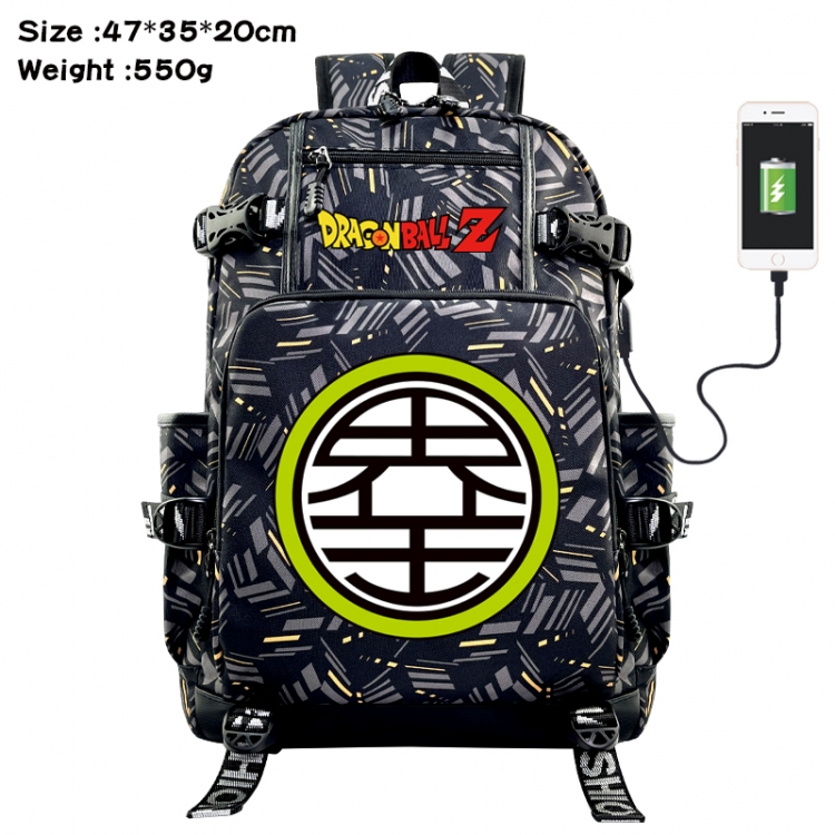 DRAGON BALL Anime data cable camouflage print USB backpack schoolbag 47x35x20cm