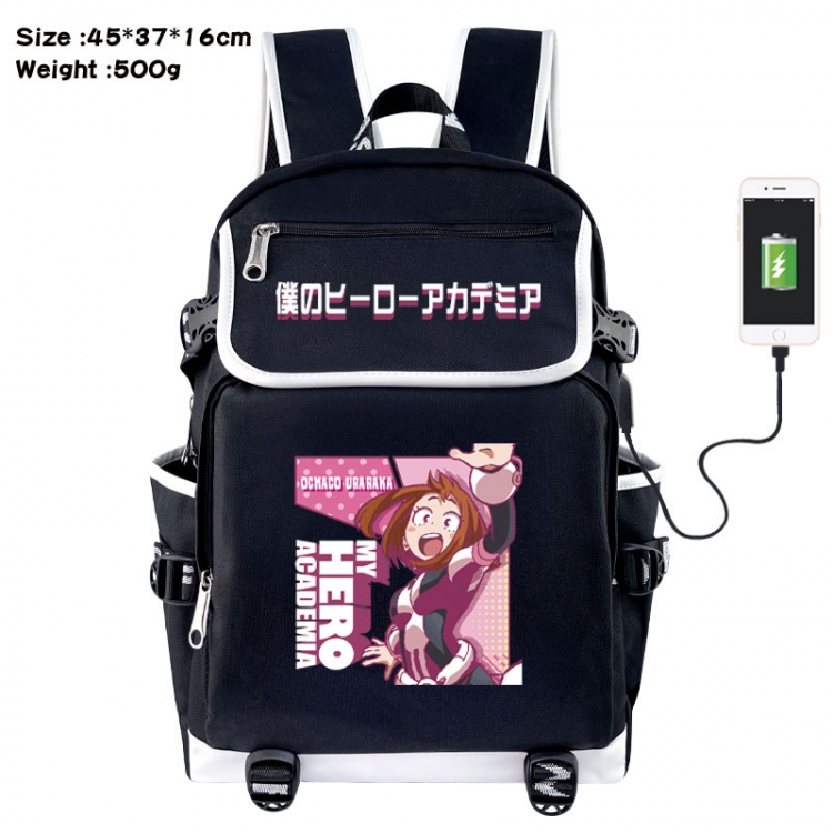 My Hero Academia Anime Flip Data Cable USB Backpack School Bag 45X37X16CM