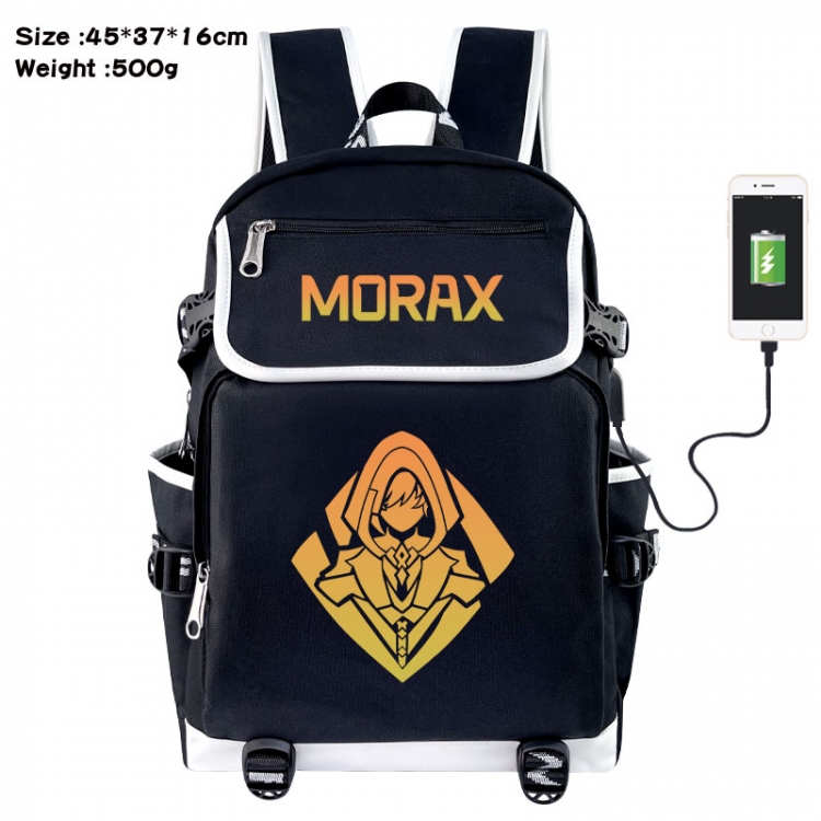 Genshin Impact Anime Flip Data Cable USB Backpack School Bag 45X37X16CM