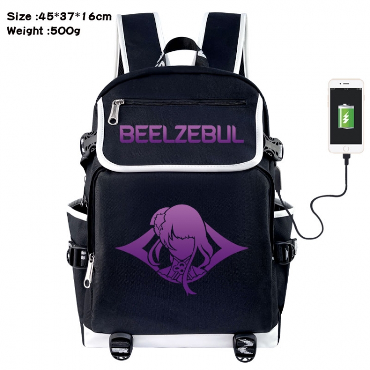 Genshin Impact Anime Flip Data Cable USB Backpack School Bag 45X37X16CM