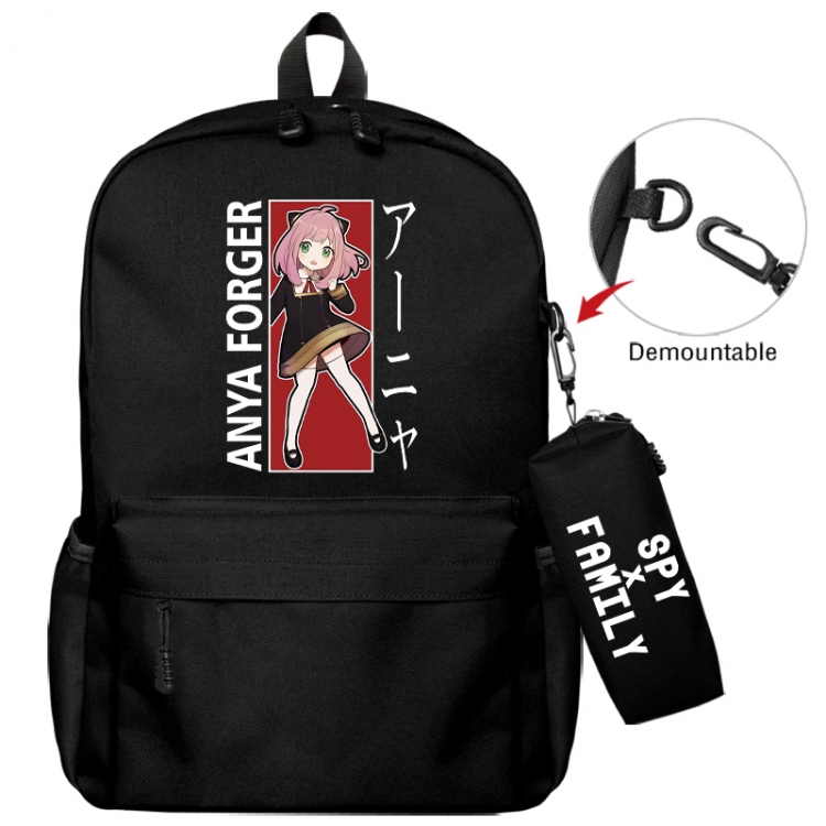 SPY×FAMILY Animation backpack schoolbag+small pen bag school bag 43X35X12CM