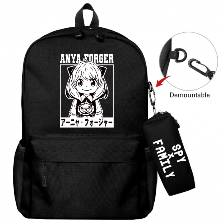 SPY×FAMILY Animation backpack schoolbag+small pen bag school bag 43X35X12CM