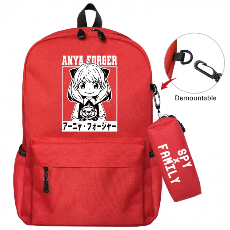 SPY×FAMILY Animation backpack schoolbag+small pen bag school bag 43X35X12CM
