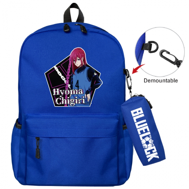 BLUE LOCK  Animation backpack schoolbag+small pen bag school bag 43X35X12CM